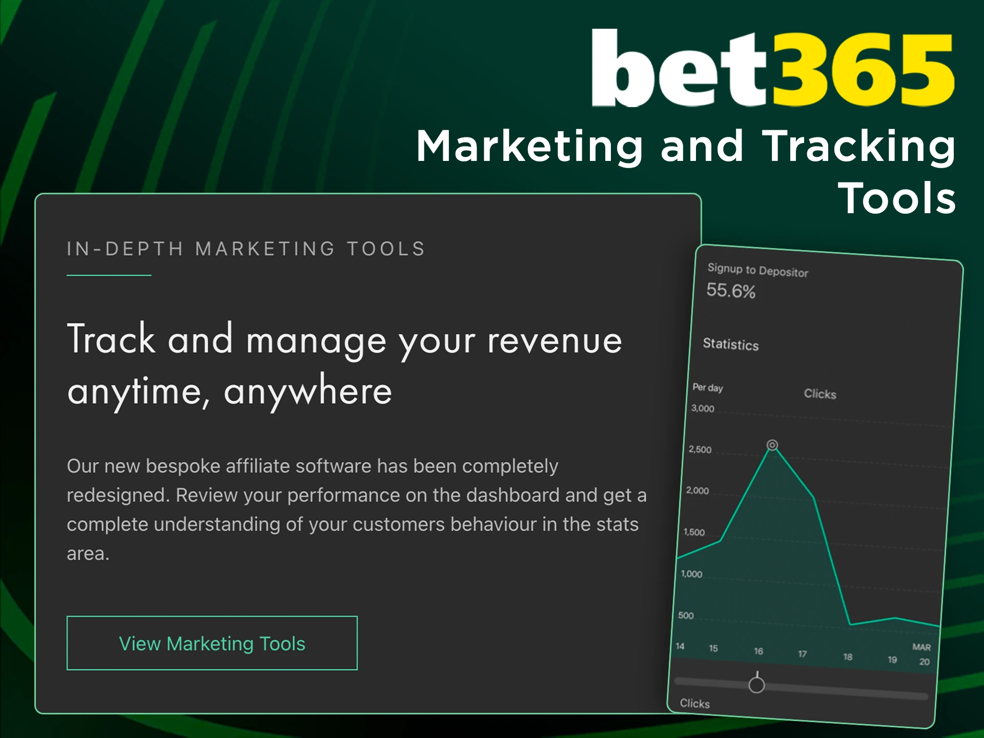 Use the tools available in the Bet365 Affiliate program.