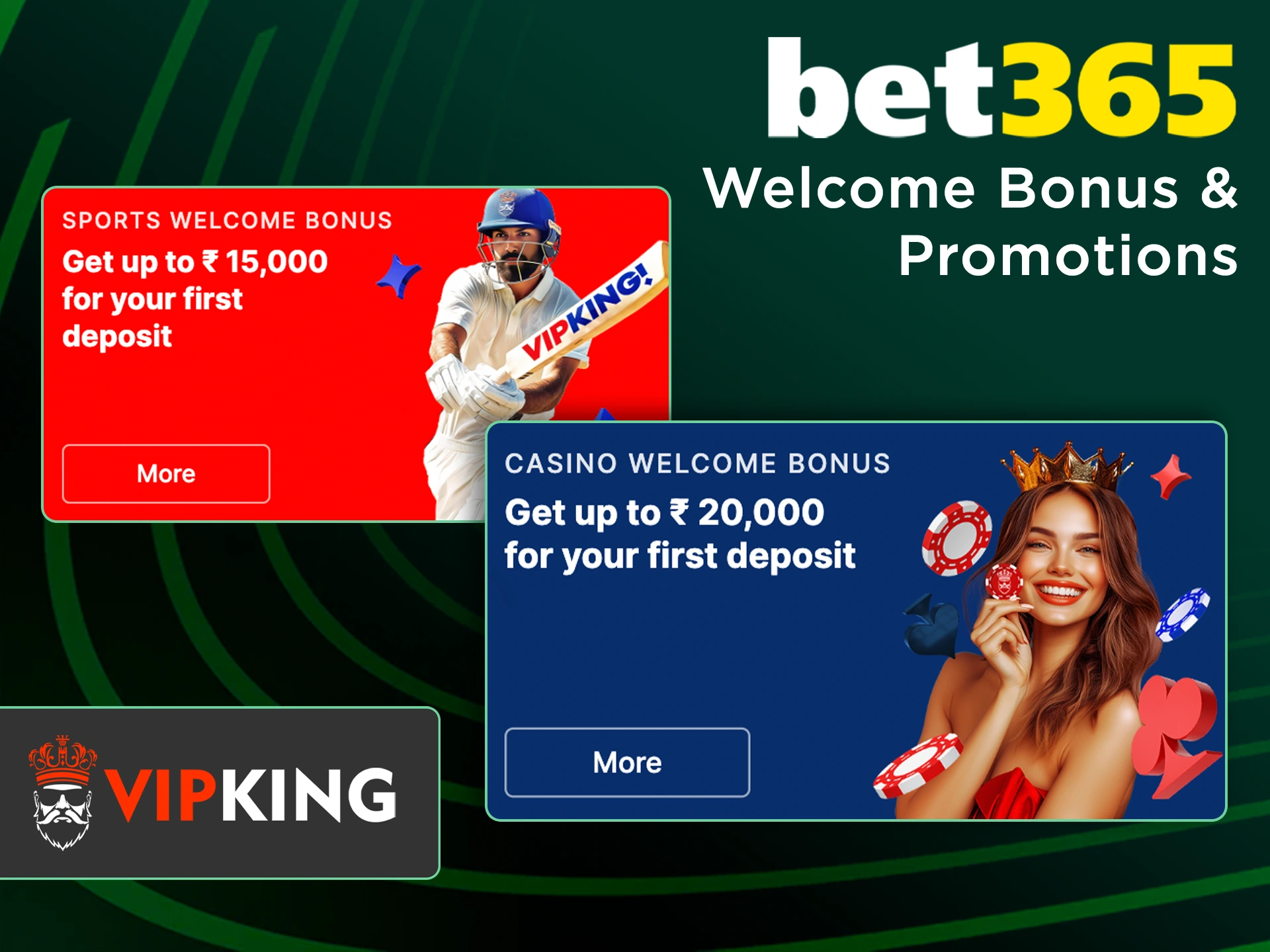 Vip King offers new players great welcome bonuses to get them started.
