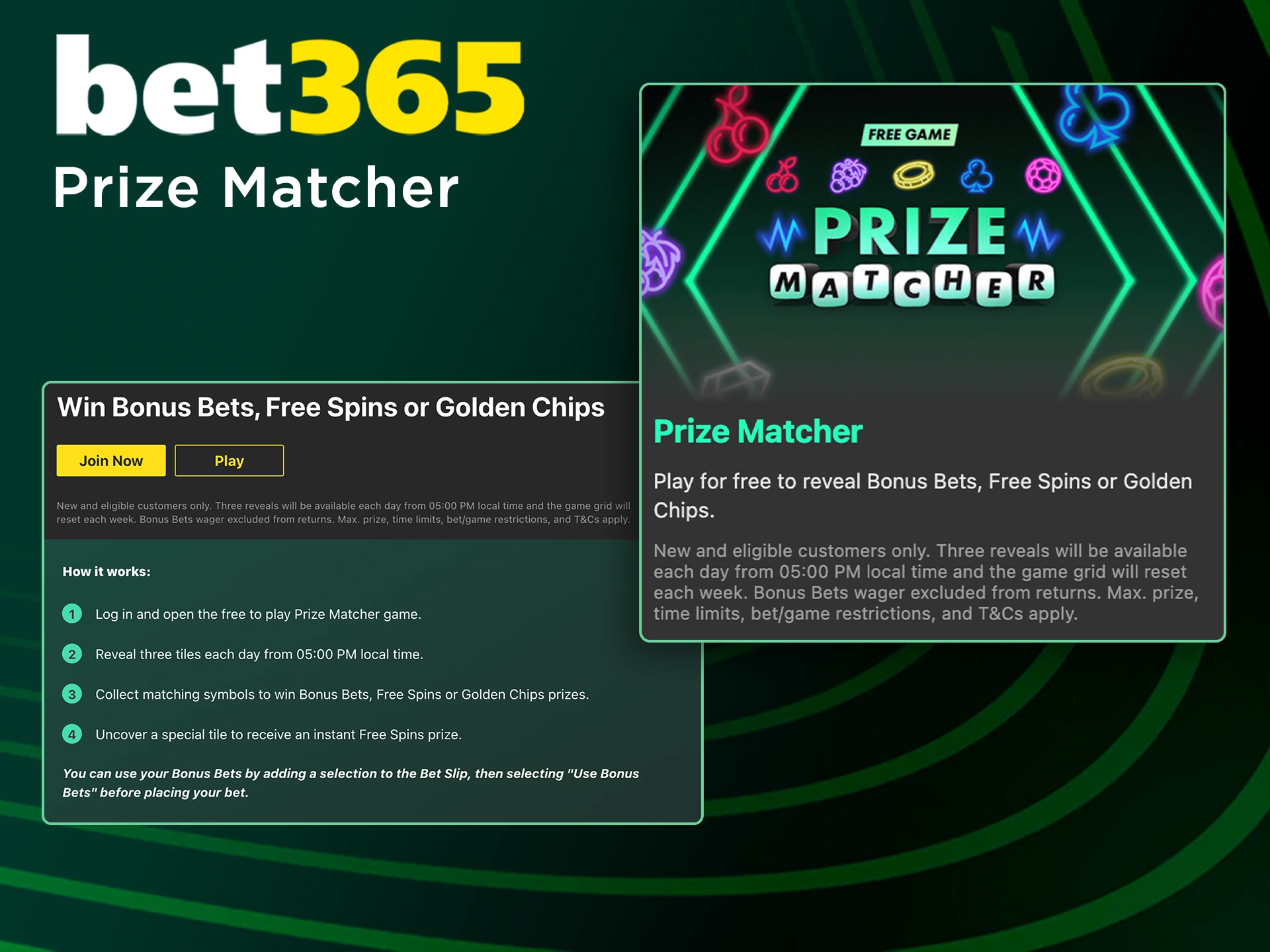 Big wins await at Bet365 with the Prize Matcher bonus.