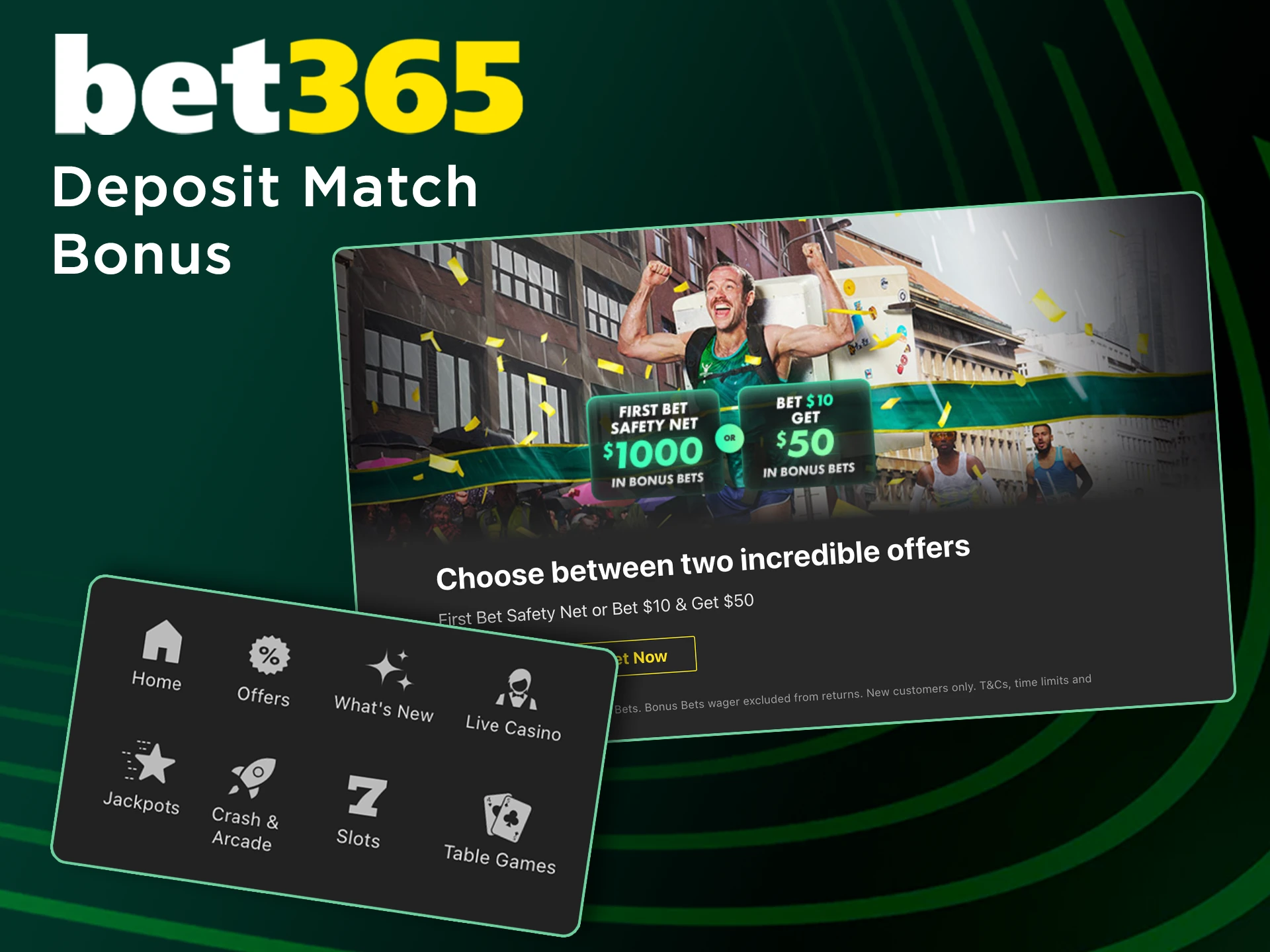 Luck awaits you in betting with Bet365's welcome bonus.