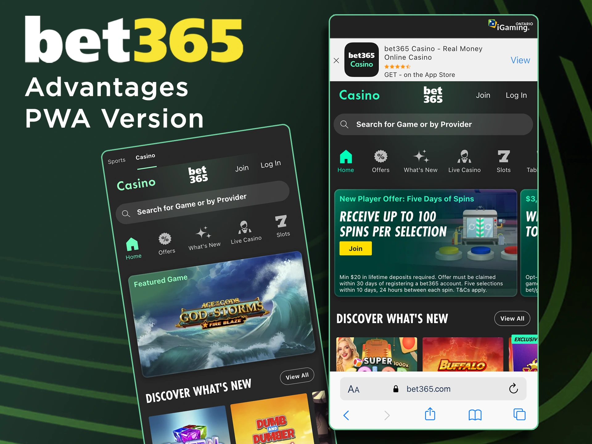 Start betting with the mobile version of the Bet365 website.