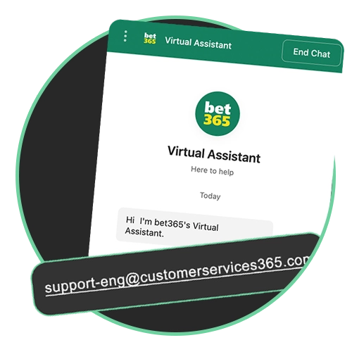 Get support from the Bet365 team at any time.