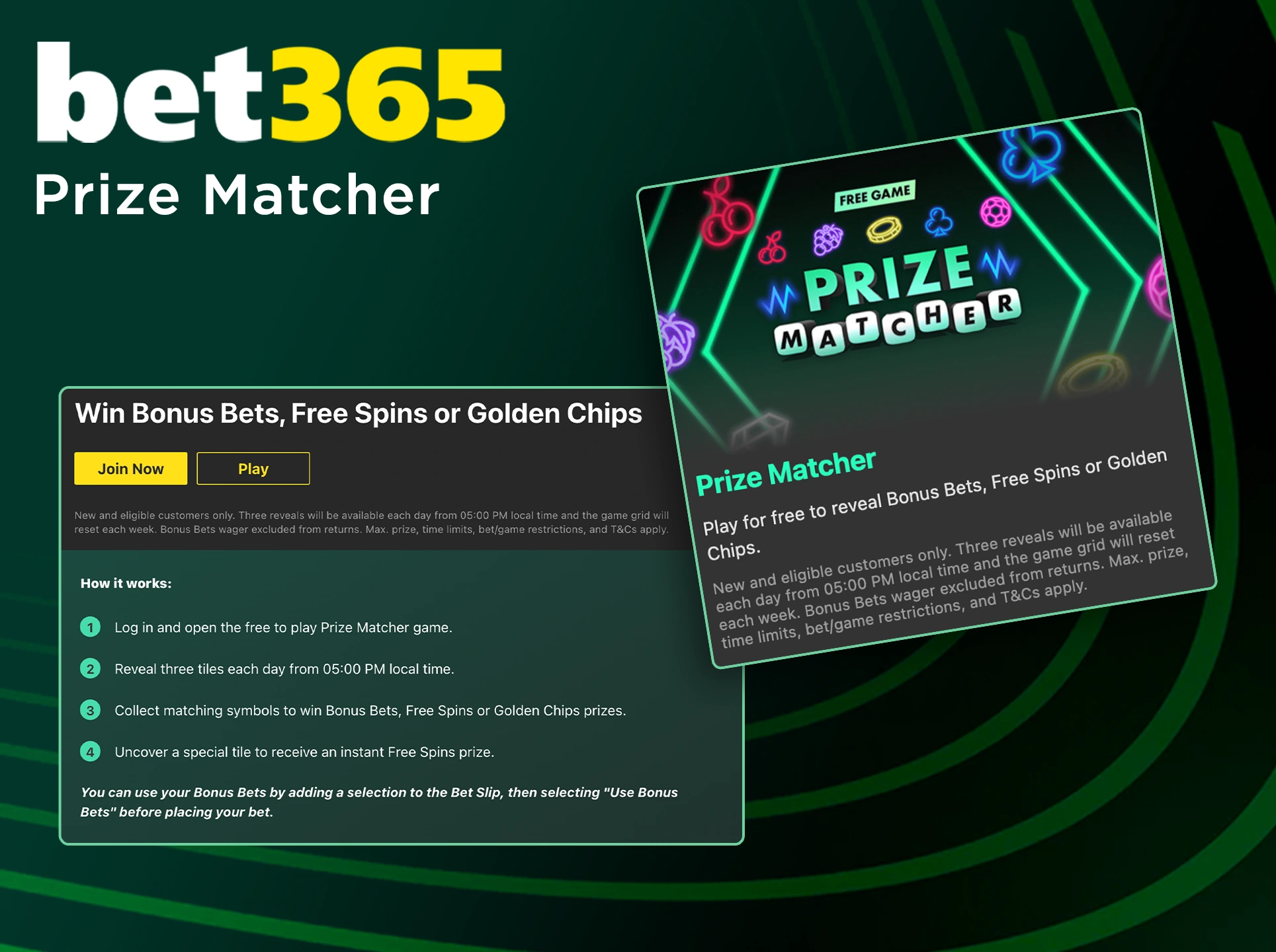 Get the Prize Matcher bonus from Bet365 for big wins.