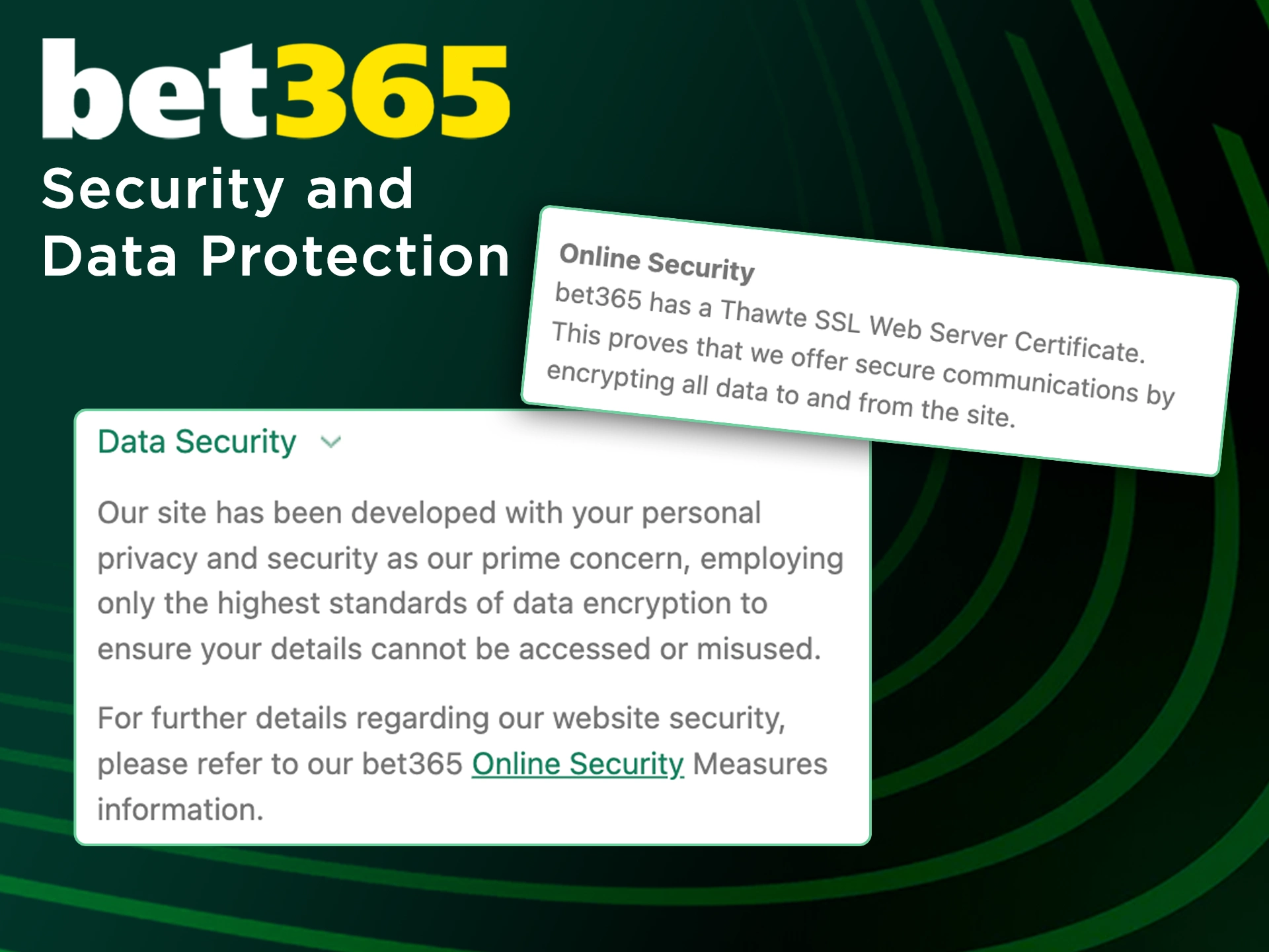 Your personal data is protected securely at Bet365.