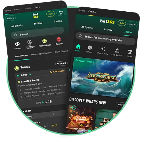 Get a wide range of casino and sports betting options at Bet365.