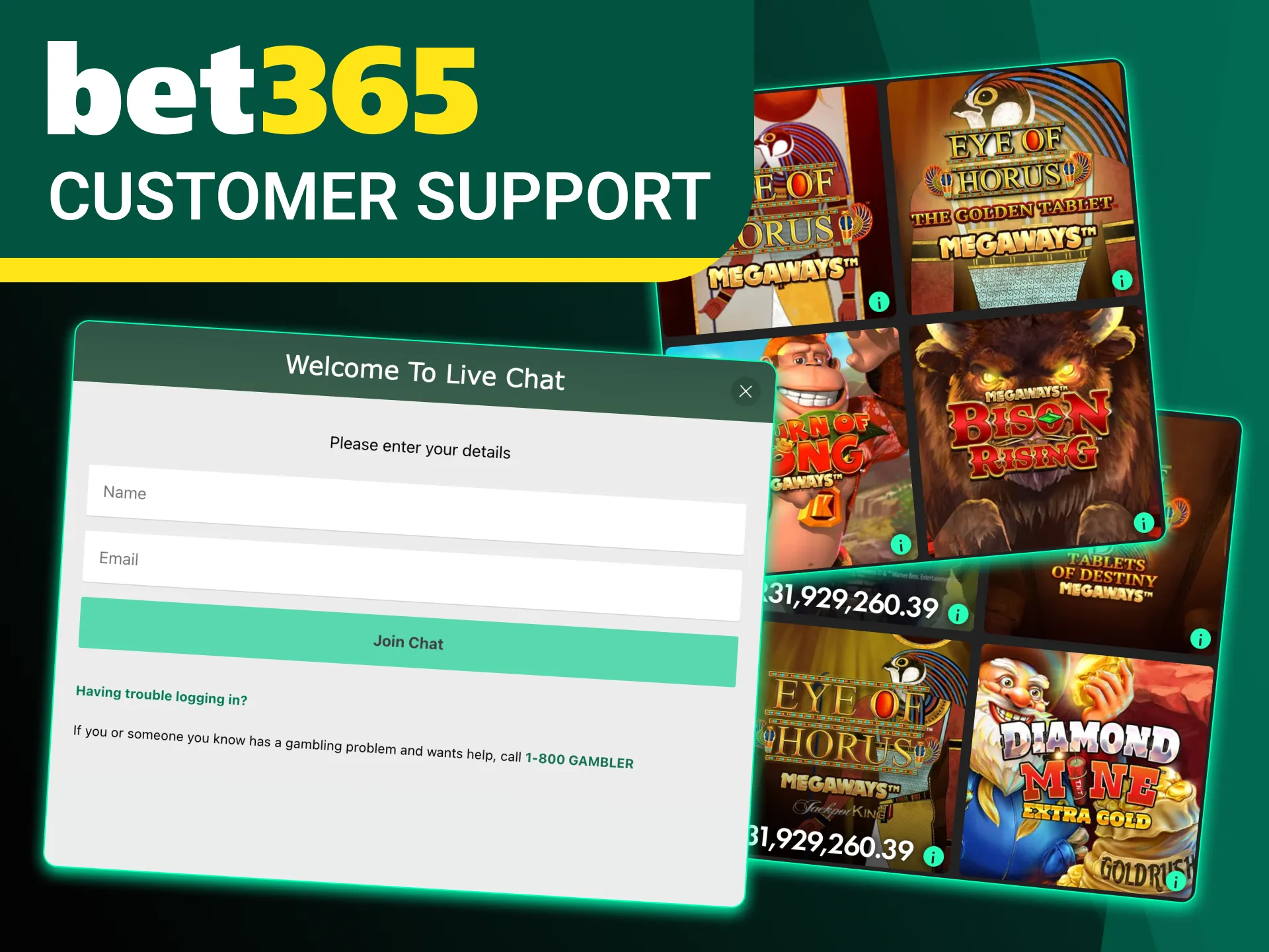 Contact the Bet365 team using any of the available methods.