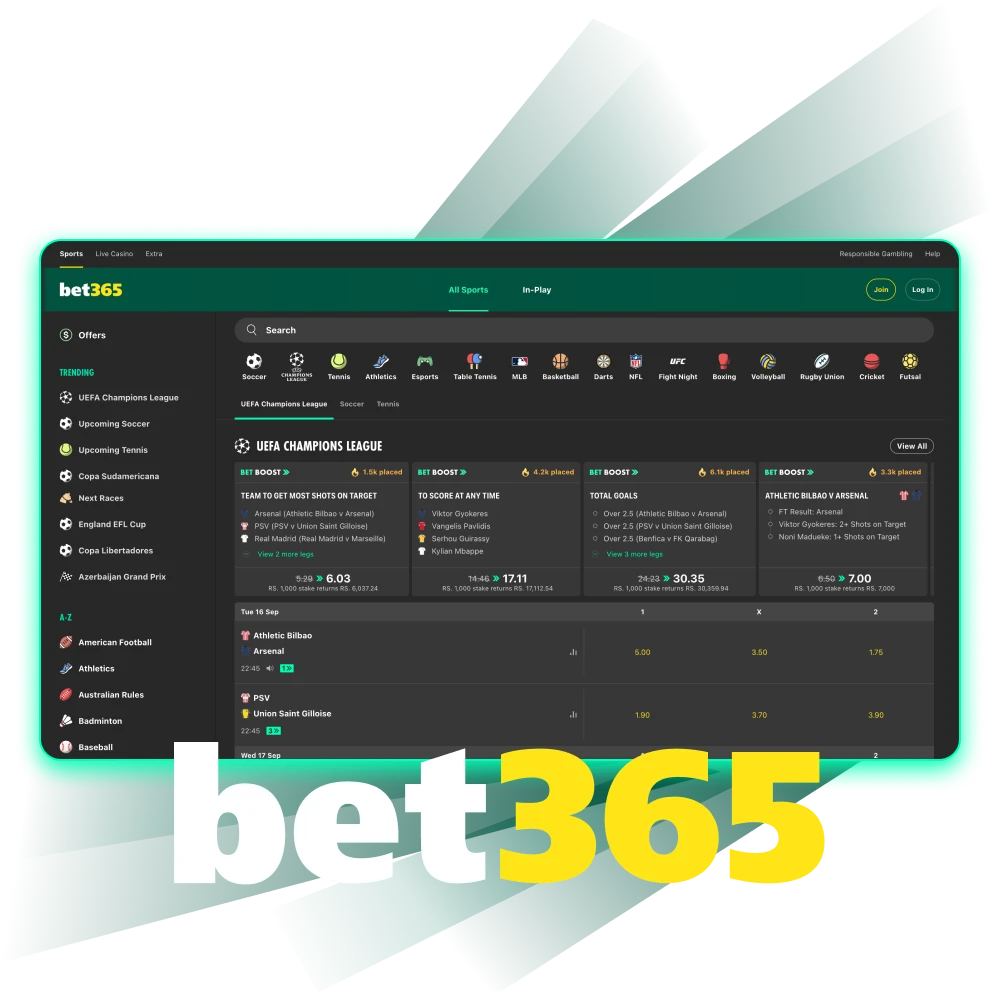 Meet one of the most popular bookmakers Bet365.