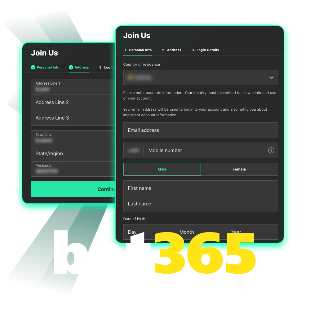 Registration at Bet365 is intuitive and can be handled by any level of user.