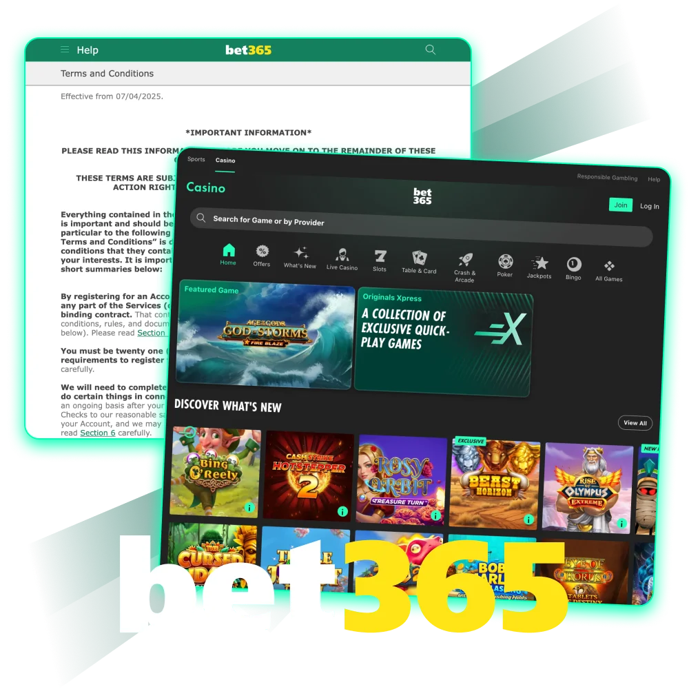 Learn about all the basic rules of the Bet365 gambling site.