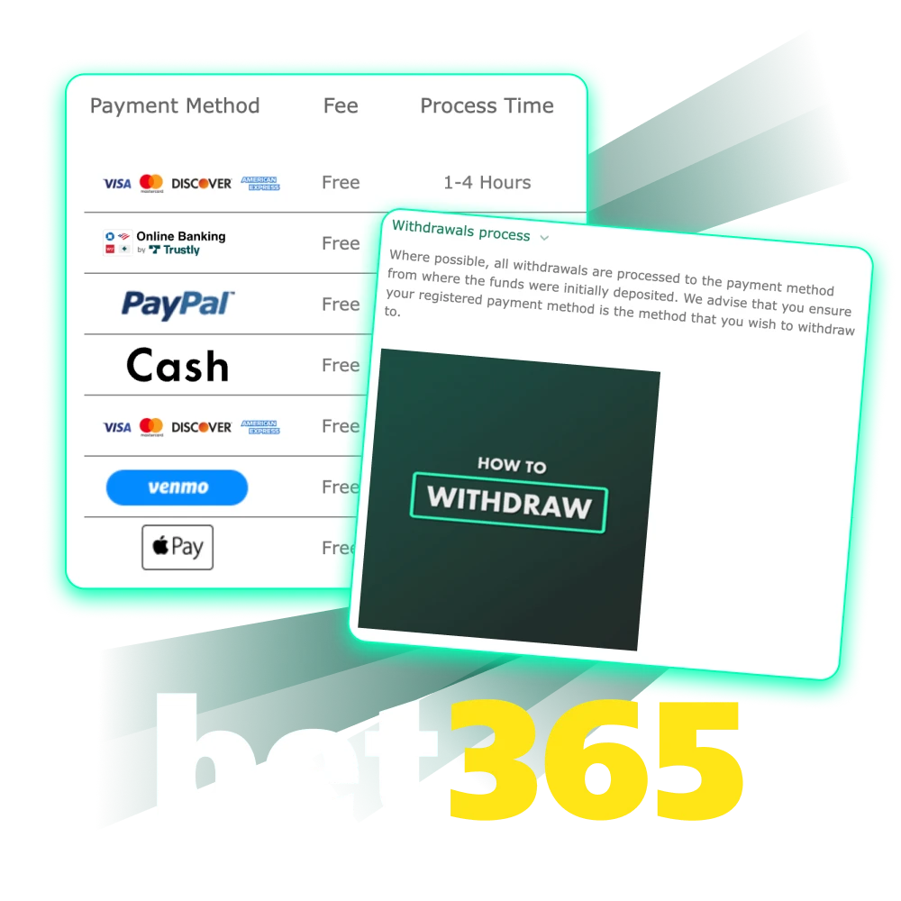 Withdraw your winnings at bet365 online casino.