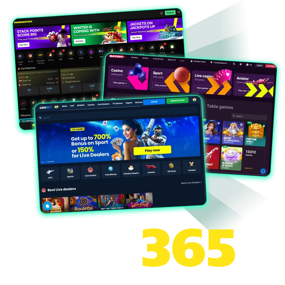Find the best betting sites in India at Bet365.