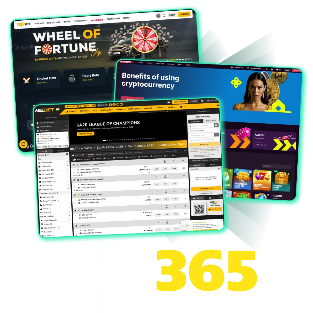 Find the best betting sites in India at Bet365.